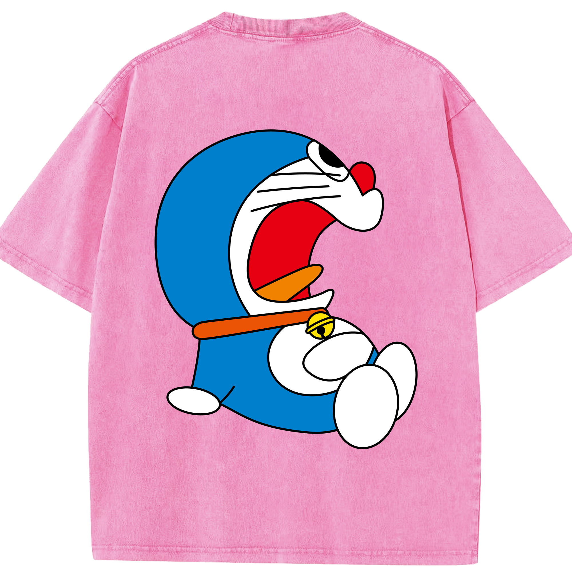 （画像用） ドラえもん Doraemon 綿100% ヴィンテージ風 半袖Tシャツ（背面プリント）